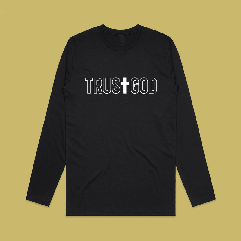 Trust God Cross Front/Back L/S – ourfaithtees